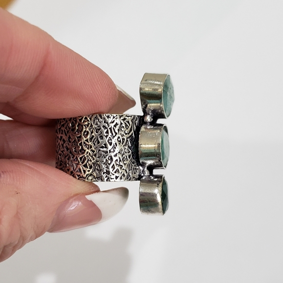 Sakota, Emerald gemstone 925 silver ring - Picture 12 of 15